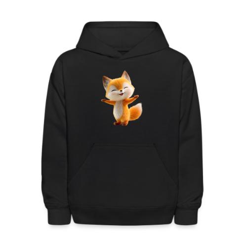 Cute 3D Cartoon Fox Standing Arms Up - Kids' Hoodie