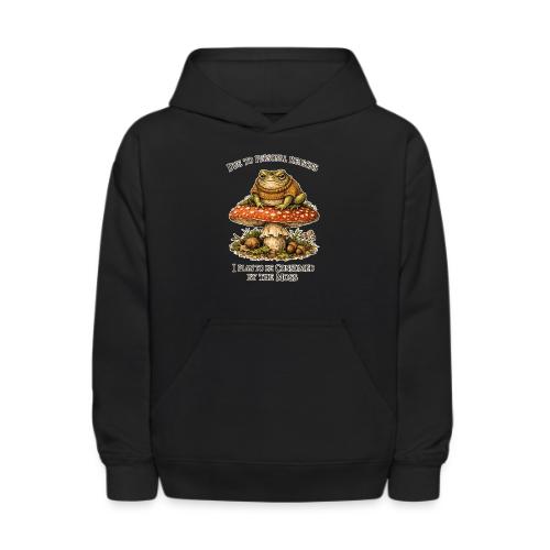 Frog Consumed by Moss Cottagecore Aesthetic - Kids' Hoodie