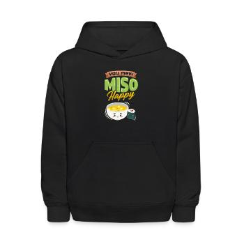 You Maki Miso Happy Sushi Soup Anime Manga Otaku - Kids' Hoodie - black - Front