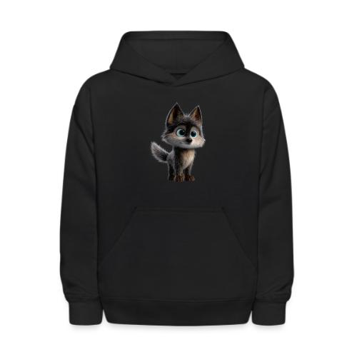 Innocent Cartoon Baby Wolf - Kids' Hoodie