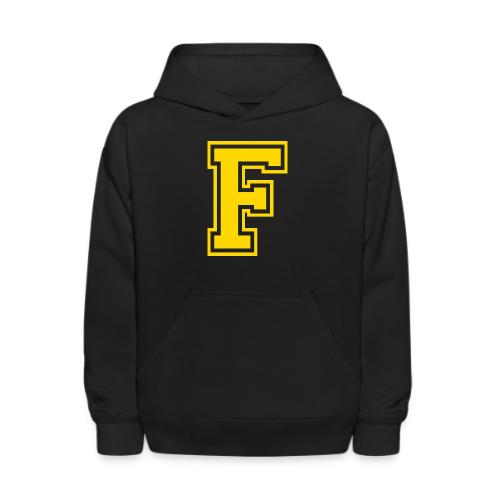 Letter F – Capital Athletic Alphabet Monogram - Kids' Hoodie