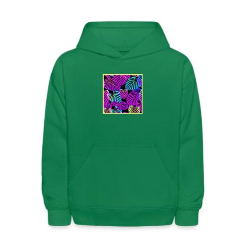NeonLeaf Harmony Vibrant Pattern - Kids' Hoodie
