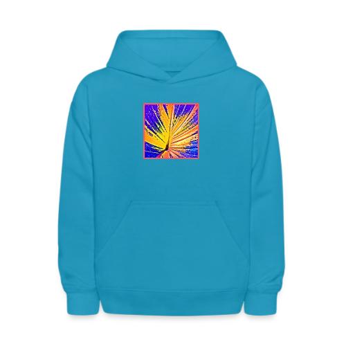 Vibrant Neon Leaf Pattern - Kids' Hoodie