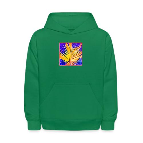 Vibrant Neon Leaf Pattern - Kids' Hoodie