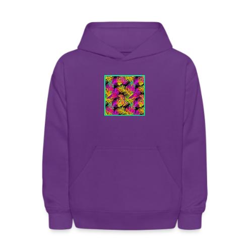 Chic Neon Leaf Lively Design - Kids' Hoodie
