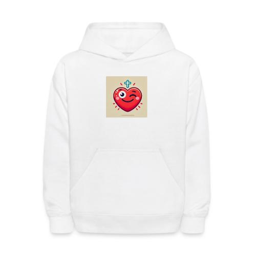 DALLE 2025 09 13 15 56 10 A winking heart sh - Kids' Hoodie