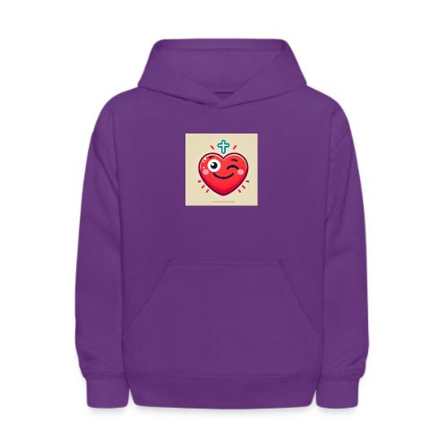 DALLE 2025 09 13 15 56 10 A winking heart sh - Kids' Hoodie