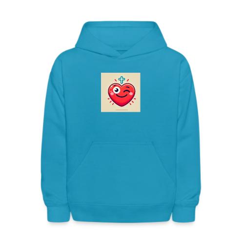 DALLE 2025 09 13 15 56 10 A winking heart sh - Kids' Hoodie