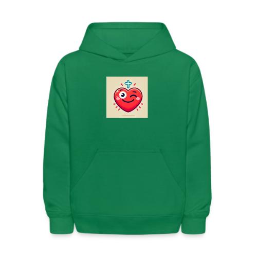 DALLE 2025 09 13 15 56 10 A winking heart sh - Kids' Hoodie