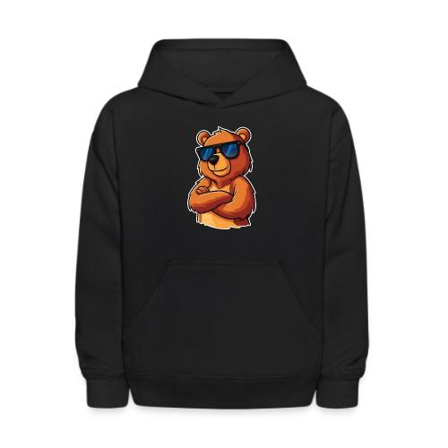 Cool Bear Sunglasses Cartoon Design - Kids' Hoodie