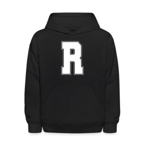 White Letter R – Varsity Alphabet Monogram - Kids' Hoodie