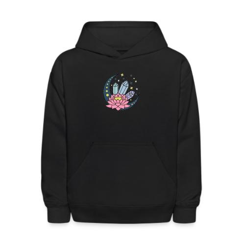 Half A Moon, Healing Crystals Lotus Flower - Kids' Hoodie