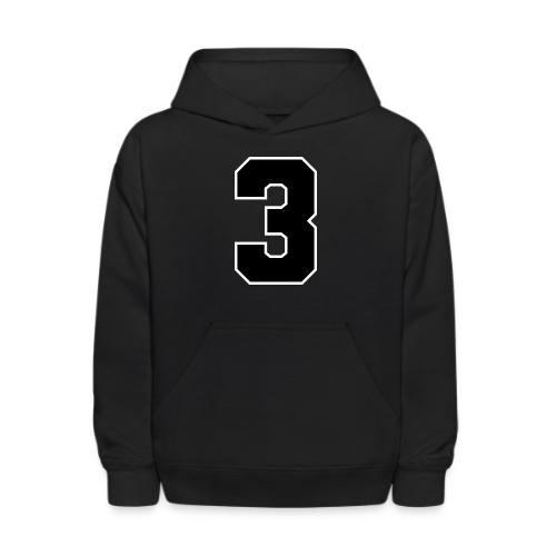 Varsity Number 3 Athletic Font - Kids' Hoodie