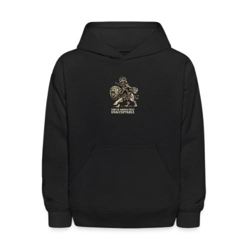 Funny Raccoon King Riding Lion Vintage Meme Art - Kids' Hoodie
