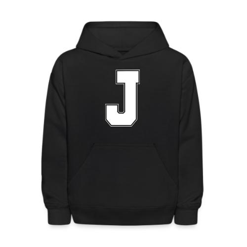 White Letter J – Varsity Alphabet Monogram - Kids' Hoodie