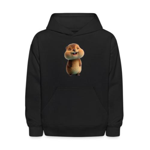 Joyful Cartoon Baby Beaver - Kids' Hoodie