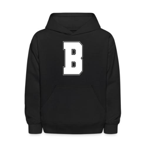 White Letter B – Varsity Alphabet Monogram - Kids' Hoodie