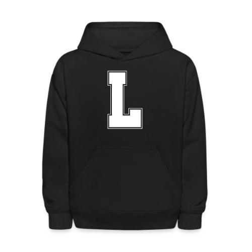 White Letter L – Varsity Alphabet Monogram - Kids' Hoodie