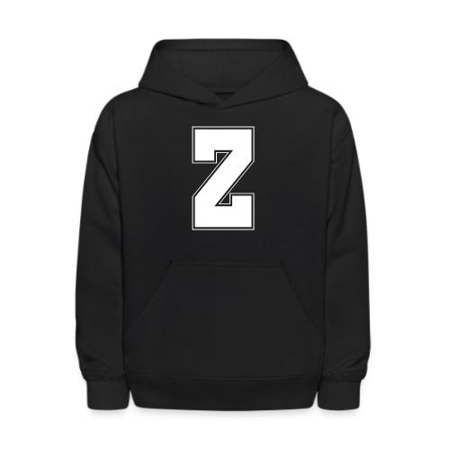 White Letter Z – Varsity Alphabet Monogram - Kids' Hoodie