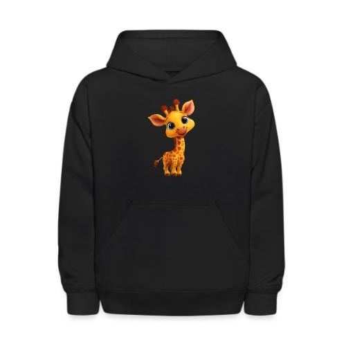 Adorable Cartoon Baby Giraffe with Big Eyes - Kids' Hoodie