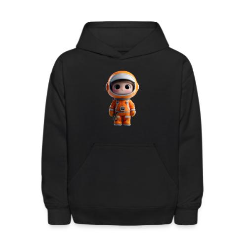 Cute Cartoon Astronaut in Orange Suit - Kids' Hoodie