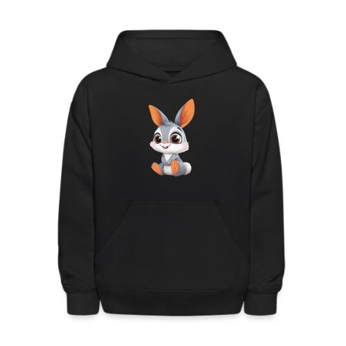 Multicolor Baby Rabbit Cartoon Sitting - Kids' Hoodie