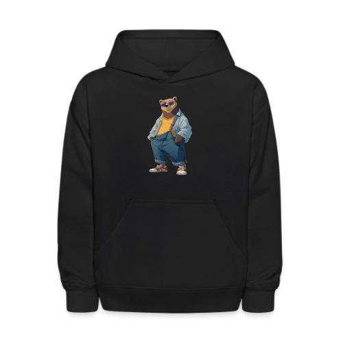 Fashion Streetwear Bear Cartoon Art - Kids' Hoodie