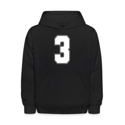 White Number 3 – Varsity Font - Kids' Hoodie