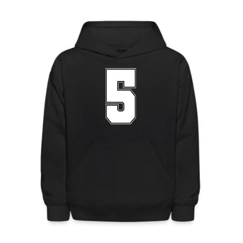 White Number 5 – Varsity Font - Kids' Hoodie