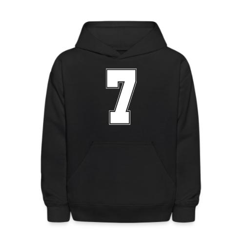 White Number 7 – Varsity Font - Kids' Hoodie