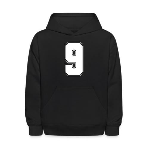 White Number 9 – Varsity Font - Kids' Hoodie