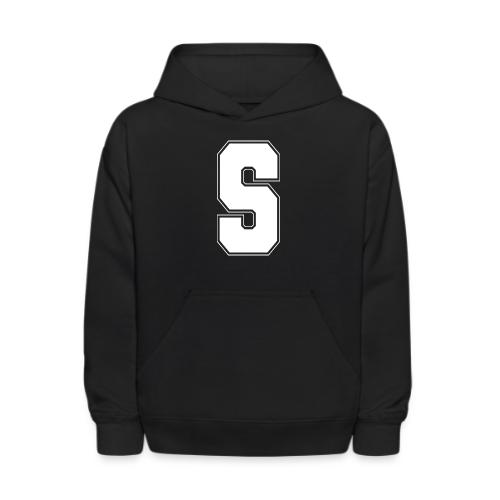 White Letter S – Varsity Alphabet Monogram - Kids' Hoodie