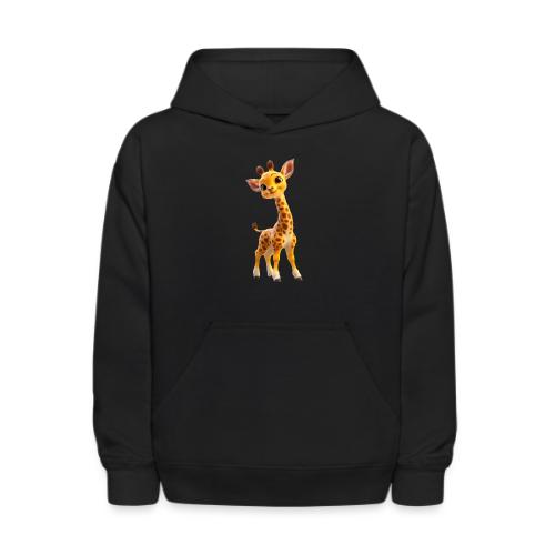 Adorable 3D Baby Giraffe with Big Eyes - Kids' Hoodie