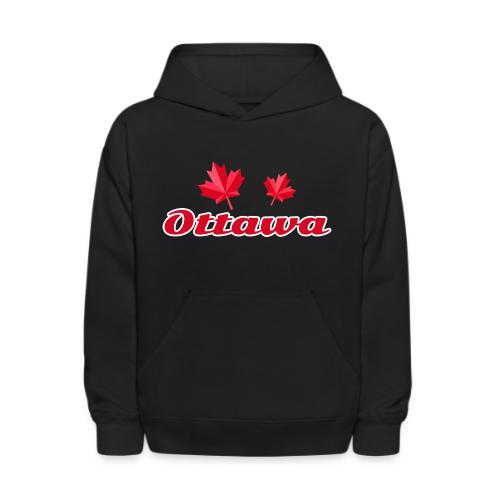 Ottawa with two red maple leaves - Kids' Hoodie