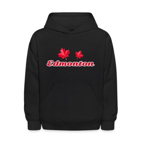 Edmonton with two red maple leaves - Kids' Hoodie