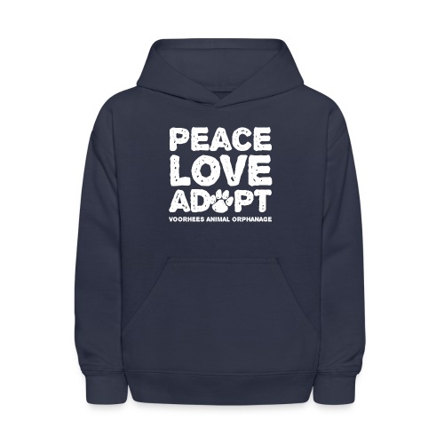 Peace Love Adopt Front png - Kids' Hoodie