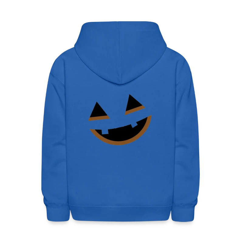 Big Scary Orange Smiling Pumpkin Face Halloween - Kids' Hoodie
