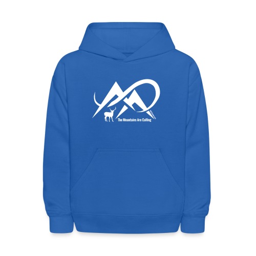 Elk - The Mountains are Calling - White logo - Kids' Hoodie