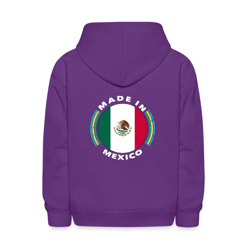 Vintage Made In Mexico T Shirt Mexico Flag - Kids' Hoodie