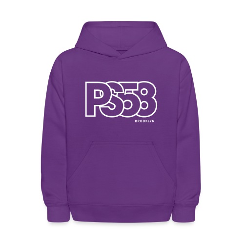 PS58 white outline logo - Kids' Hoodie