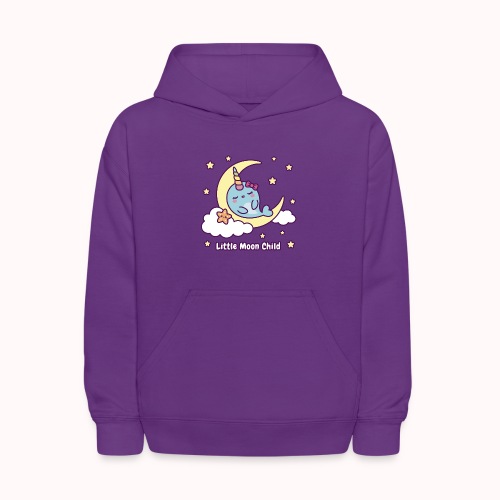 Little Moon Child - Narwhal Dreams On Crescent - Kids' Hoodie