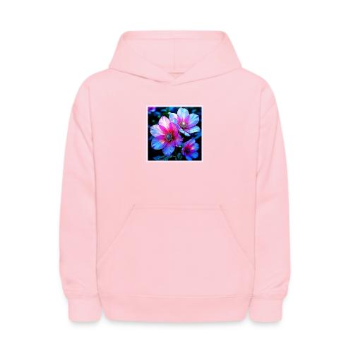 Neon Bloom Flower Magic Glow Design - Kids' Hoodie