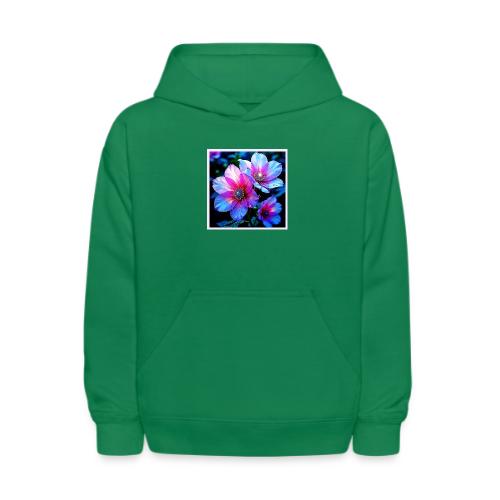 Neon Bloom Flower Magic Glow Design - Kids' Hoodie