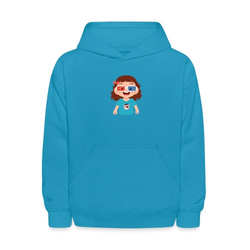 Girl red blue 3D glasses doing Vision Therapy - Kids' Hoodie