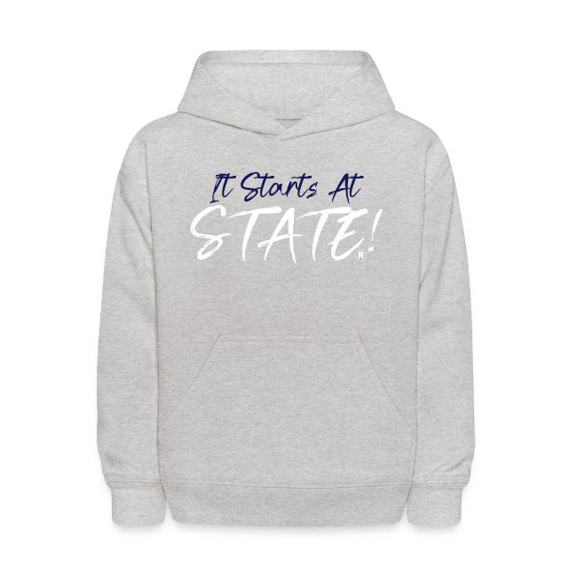 It Starts At STATE! -Navy & White Script