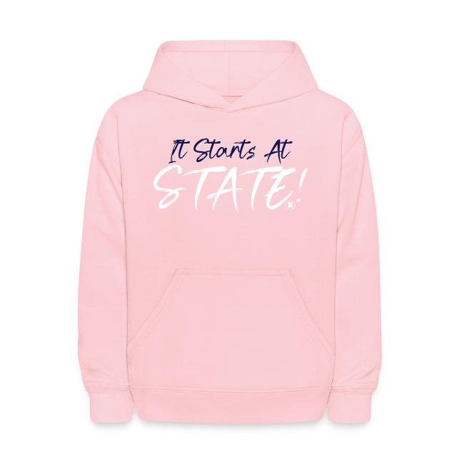 It Starts At STATE! -Navy & White Script