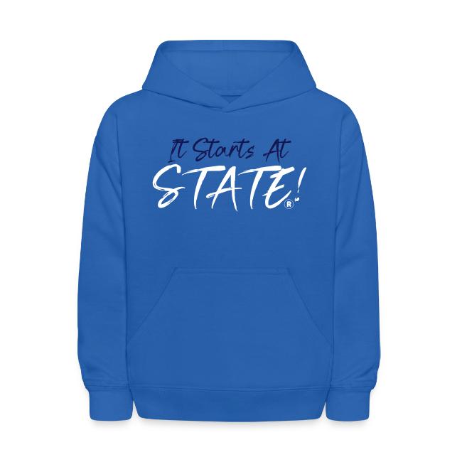 It Starts At STATE! -Navy & White Script