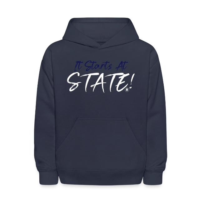 It Starts At STATE! -Navy & White Script