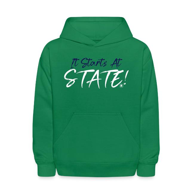 It Starts At STATE! -Navy & White Script