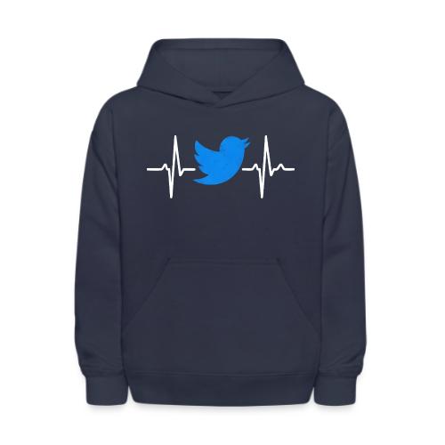 Social Media Heartbeat Blue Bird Graphic - Kids' Hoodie